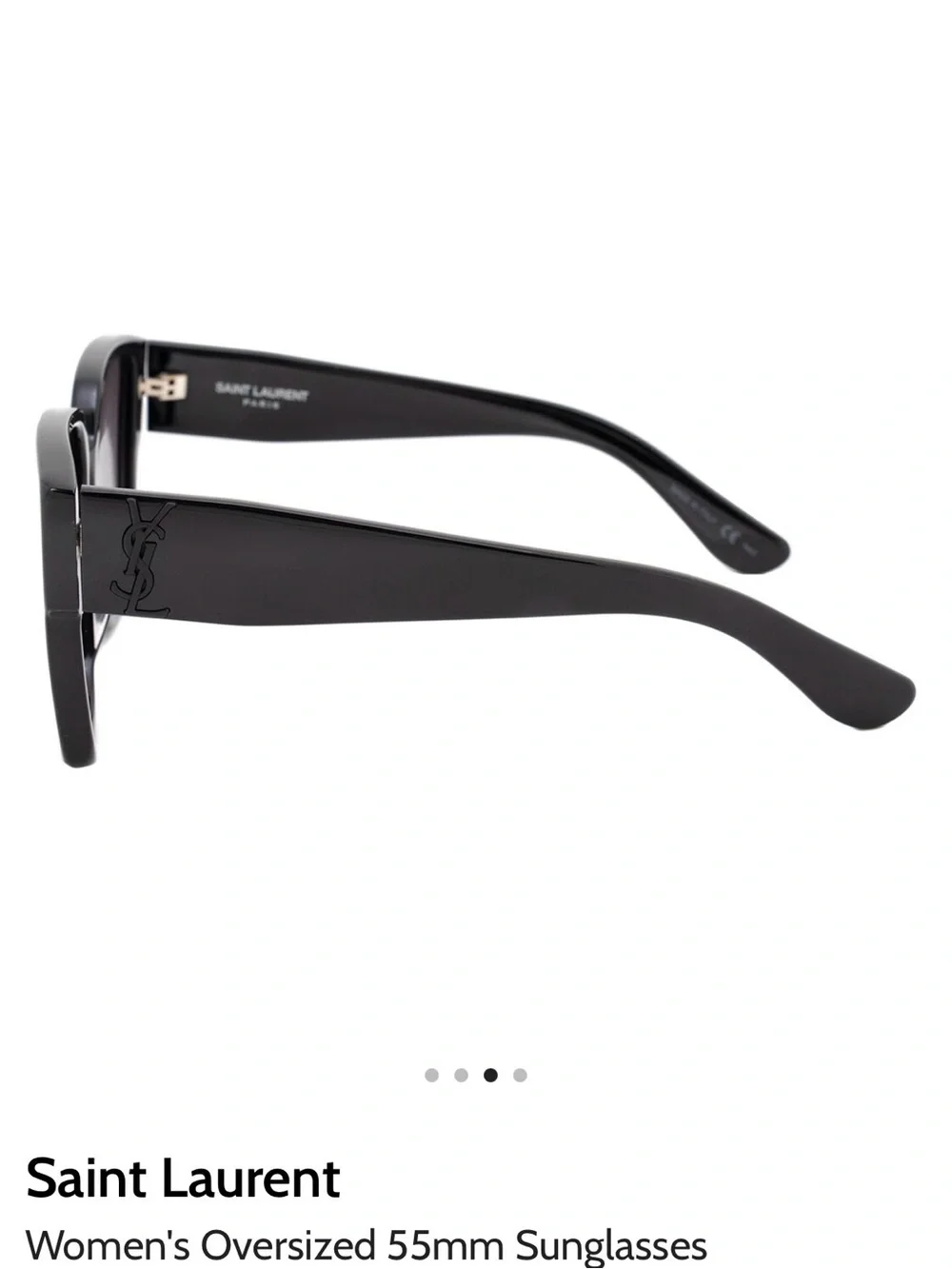 Saint Laurent Women's Oversized Black Square Sunglasses with Gradient Lenses